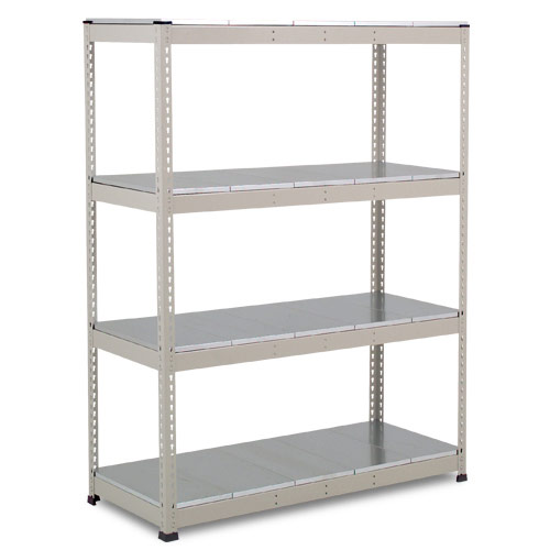 Rapid 1 Heavy Duty Shelving (1980h x 1525w) Grey - 4 Galvanized Shelves Rapid 1 Heavy Duty Shelving (1980h x 1525w) Grey - 4 Galvanized Shelves