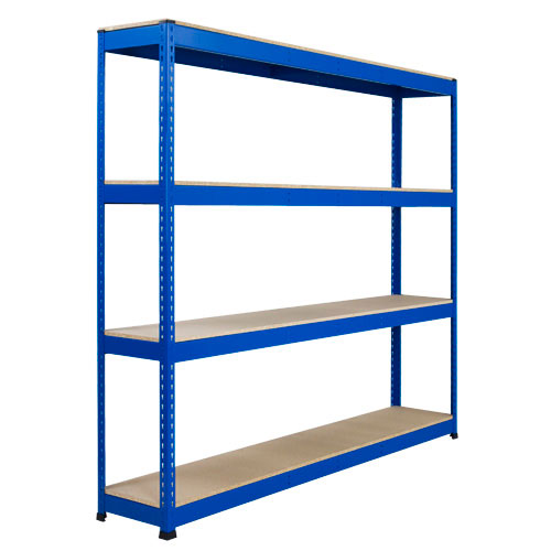 Rapid 1 Heavy Duty Shelving (1980h x 1830w) Blue - 4 Chipboard Shelves Rapid 1 Heavy Duty Shelving (1980h x 1830w) Blue - 4 Chipboard Shelves
