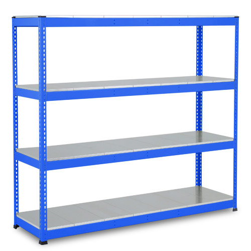 Rapid 1 Heavy Duty Shelving (1980h x 2134w) Blue - 4 Galvanized Shelves Rapid 1 Heavy Duty Shelving (1980h x 2134w) Blue - 4 Galvanized Shelves