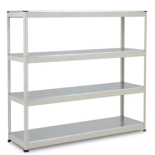Rapid 1 Heavy Duty Shelving (1980h x 2134w) Grey - 4 Galvanized Shelves Rapid 1 Heavy Duty Shelving (1980h x 2134w) Grey - 4 Galvanized Shelves