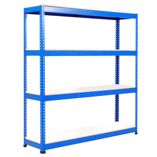 Rapid 1 Heavy Duty Shelving (1980h x 2134w) Blue - 4 Melamine Shelves Rapid 1 Heavy Duty Shelving (1980h x 2134w) Blue - 4 Melamine Shelves