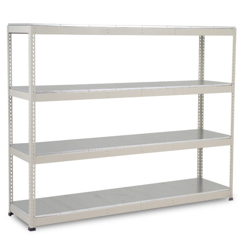 Rapid 1 Heavy Duty Shelving (1980h x 2440w) Grey - 4 Galvanized Shelves Rapid 1 Heavy Duty Shelving (1980h x 2440w) Grey - 4 Galvanized Shelves