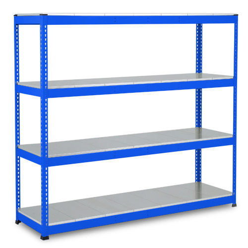 Rapid 1 Heavy Duty Shelving (2440h x 1525w) Blue - 4 Galvanized Shelves Rapid 1 Heavy Duty Shelving (2440h x 1525w) Blue - 4 Galvanized Shelves