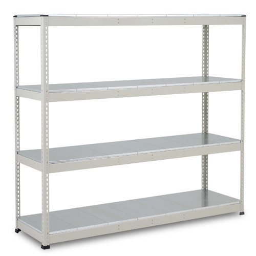 Rapid 1 Heavy Duty Shelving (2440h x 1525w) Grey - 4 Galvanized Shelves Rapid 1 Heavy Duty Shelving (2440h x 1525w) Grey - 4 Galvanized Shelves