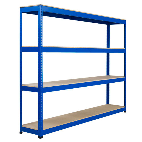 Rapid 1 Heavy Duty Shelving (2440h x 2440w) Blue - 4 Chipboard Shelves Rapid 1 Heavy Duty Shelving (2440h x 2440w) Blue - 4 Chipboard Shelves