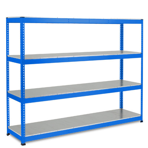 Rapid 1 Heavy Duty Shelving (2440h x 2440w) Blue - 4 Galvanized Shelves Rapid 1 Heavy Duty Shelving (2440h x 2440w) Blue - 4 Galvanized Shelves