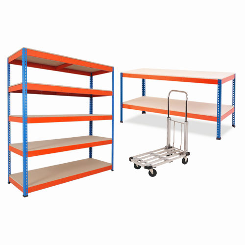 Rapid 1 Combo Deal- 1 Bay of Rapid 1 Shelving 1 Workbench and 1 Load Lugger Rapid 1 Combo Deal- 1 Bay of Rapid 1 Shelving 1 Workbench and 1 Load Lugger