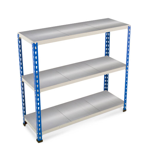 Rapid 2 Shelving (990h x 915w) Blue & Grey - 3 Galvanized Shelves Rapid 2 Shelving (990h x 915w) Blue & Grey - 3 Galvanized Shelves