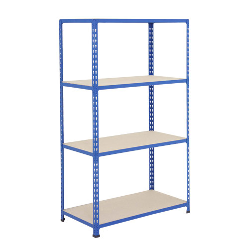 Rapid 2 Shelving (1600h x 915w) Blue - 4 Chipboard Shelves Rapid 2 Shelving (1600h x 915w) Blue - 4 Chipboard Shelves