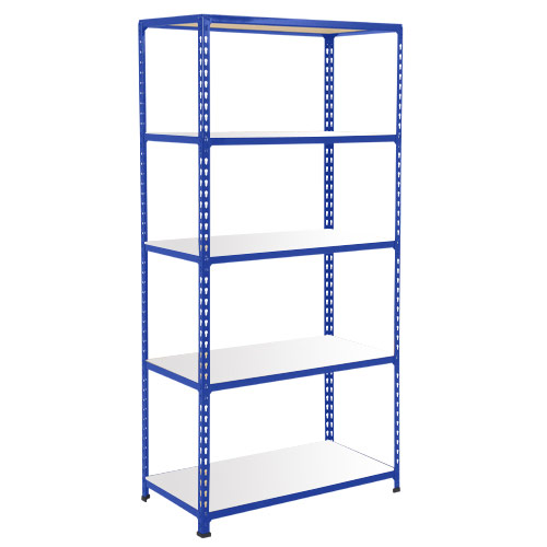 Rapid 2 Shelving (1600h x 915w) Blue - 5 Melamine Shelves Rapid 2 Shelving (1600h x 915w) Blue - 5 Melamine Shelves
