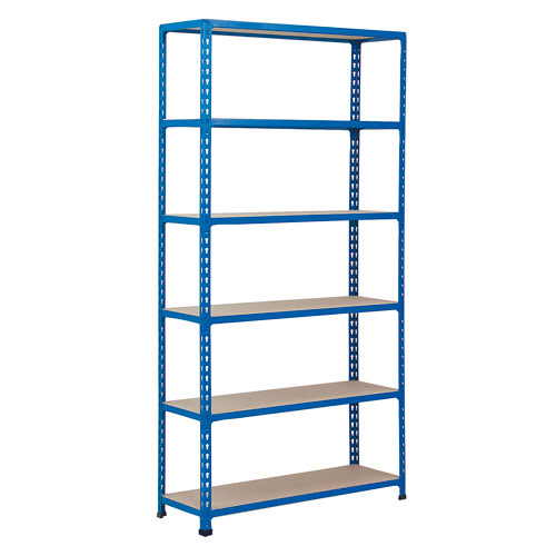 Rapid 2 Shelving (1600h x 915w) Blue - 6 Chipboard Shelves Rapid 2 Shelving (1600h x 915w) Blue - 6 Chipboard Shelves