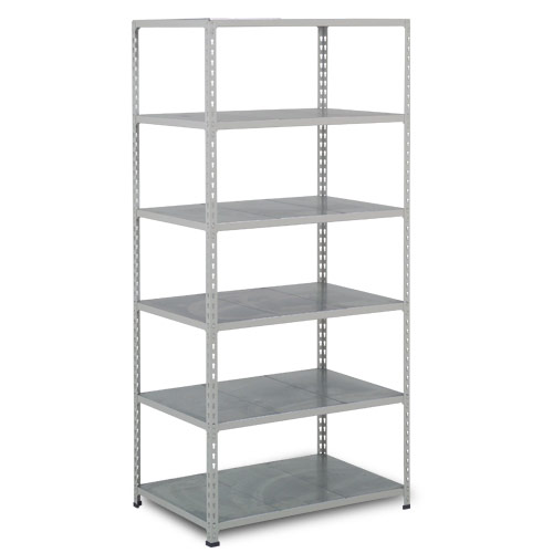 Rapid 2 Shelving (1600h x 915w) Grey - 6 Galvanized Shelves Rapid 2 Shelving (1600h x 915w) Grey - 6 Galvanized Shelves