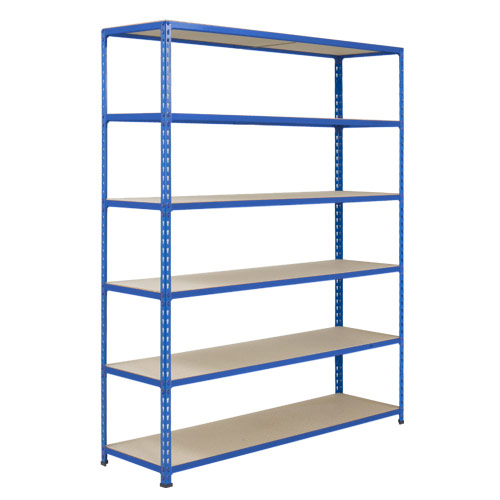Rapid 2 Shelving (1600h x 1220w) Blue - 6 Chipboard Shelves Rapid 2 Shelving (1600h x 1220w) Blue - 6 Chipboard Shelves