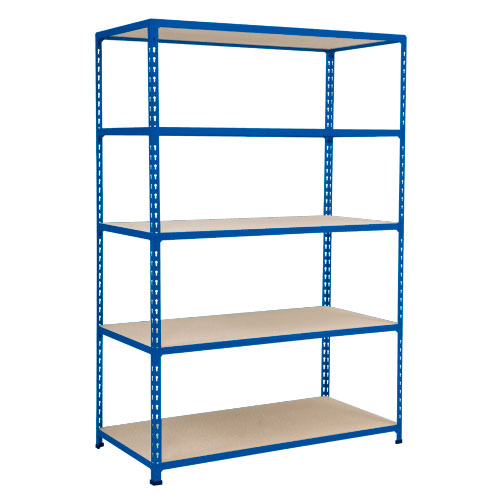 Rapid 2 Shelving (1600h x 1525w) Blue - 5 Chipboard Shelves Rapid 2 Shelving (1600h x 1525w) Blue - 5 Chipboard Shelves