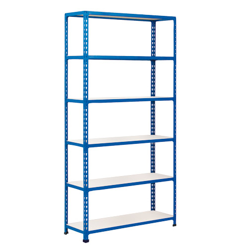 Rapid 2 Shelving (1600h x 1525w) Blue - 6 Melamine Shelves Rapid 2 Shelving (1600h x 1525w) Blue - 6 Melamine Shelves