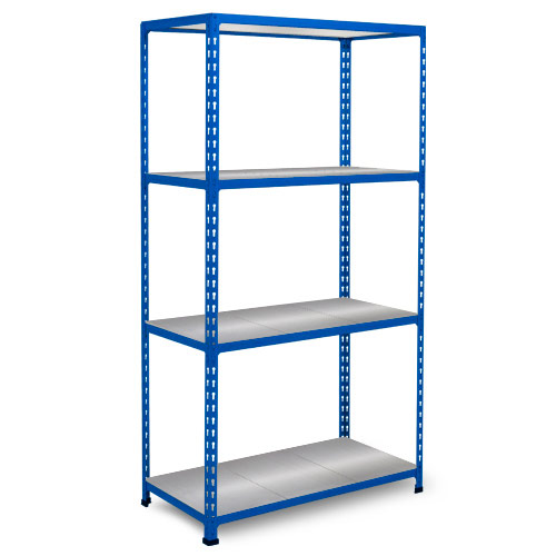 Rapid 2 Shelving (1600h x 1525w) Blue - 4 Galvanized Shelves Rapid 2 Shelving (1600h x 1525w) Blue - 4 Galvanized Shelves