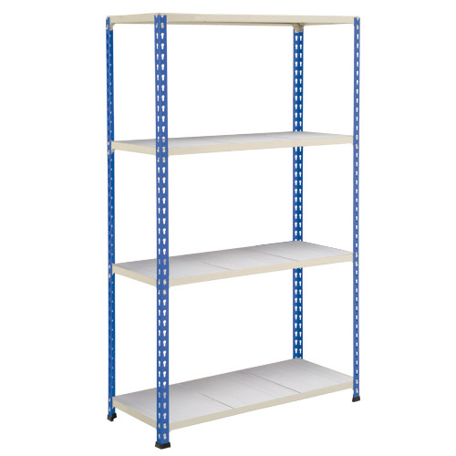Rapid 2 Shelving (1980h x 915w) Blue & Grey - 4 Galvanized Shelves Rapid 2 Shelving (1980h x 915w) Blue & Grey - 4 Galvanized Shelves