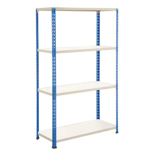Rapid 2 Shelving (1980h x 915w) Blue & Grey - 4 Melamine Shelves Rapid 2 Shelving (1980h x 915w) Blue & Grey - 4 Melamine Shelves