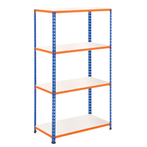 Rapid 2 Shelving (1980h x 915w) Blue & Orange - 4 Melamine Shelves Rapid 2 Shelving (1980h x 915w) Blue & Orange - 4 Melamine Shelves