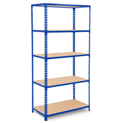 Rapid 2 Shelving (1980h x 915w) Blue - 5 Chipboard Shelves Rapid 2 Shelving (1980h x 915w) Blue - 5 Chipboard Shelves
