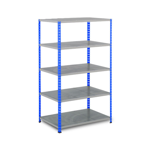 Rapid 2 Shelving (1980h x 915w) Blue & Grey - 5 Galvanized Shelves Rapid 2 Shelving (1980h x 915w) Blue & Grey - 5 Galvanized Shelves