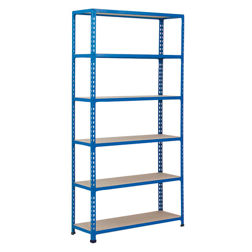 Rapid 2 Shelving (1980h x 915w) Blue - 6 Chipboard Shelves Rapid 2 Shelving (1980h x 915w) Blue - 6 Chipboard Shelves