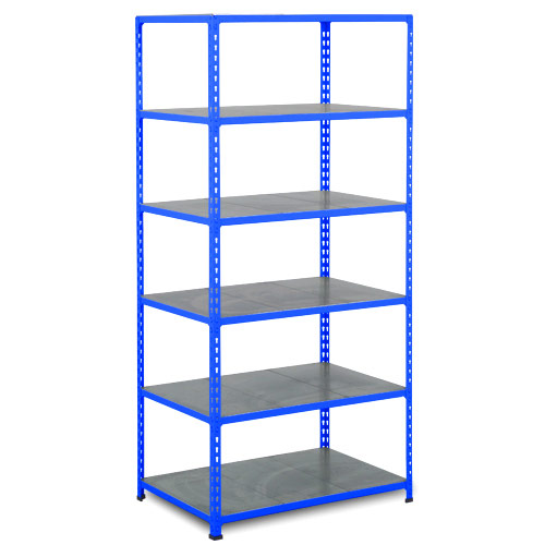 Rapid 2 Shelving (1980h x 915w) Blue - 6 Galvanized Shelves Rapid 2 Shelving (1980h x 915w) Blue - 6 Galvanized Shelves