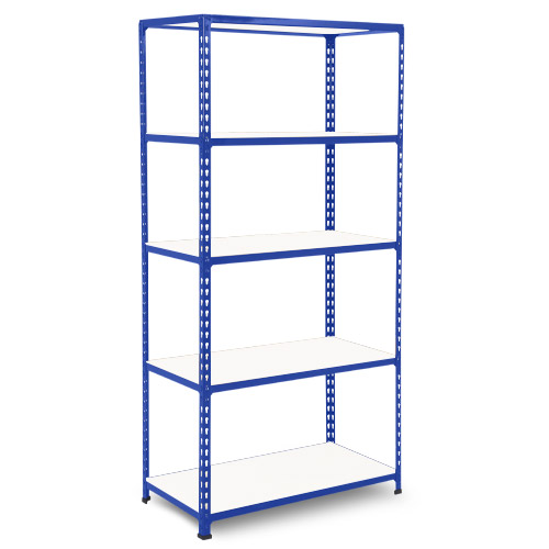 Rapid 2 Shelving (1980h x 915w) Blue - 5 Melamine Shelves Rapid 2 Shelving (1980h x 915w) Blue - 5 Melamine Shelves