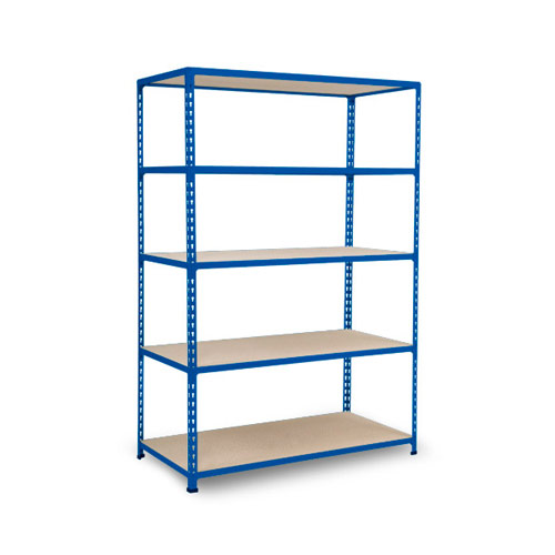 Rapid 2 Shelving (1980h x 1220w) Blue - 5 Chipboard Shelves Rapid 2 Shelving (1980h x 1220w) Blue - 5 Chipboard Shelves