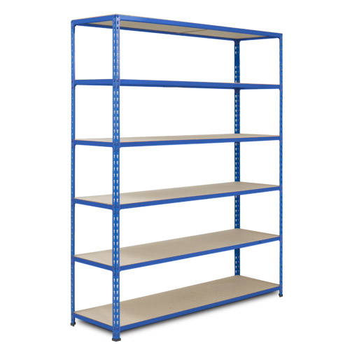 Rapid 2 Shelving (1980h x 1220w) Blue - 6 Chipboard Shelves Rapid 2 Shelving (1980h x 1220w) Blue - 6 Chipboard Shelves