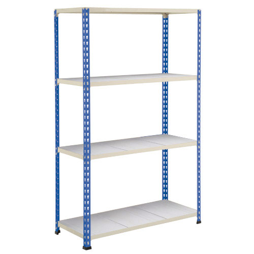Rapid 2 Shelving (1980h x 1525w) Blue & Grey - 4 Galvanized Shelves Rapid 2 Shelving (1980h x 1525w) Blue & Grey - 4 Galvanized Shelves