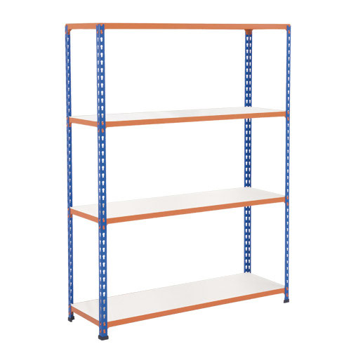 Rapid 2 Shelving (1980h x 1525w) Blue & Orange - 4 Melamine Shelves Rapid 2 Shelving (1980h x 1525w) Blue & Orange - 4 Melamine Shelves