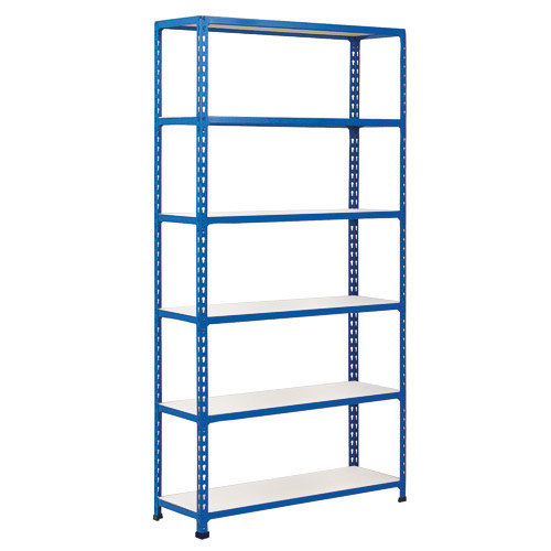 Rapid 2 Shelving (2440h x 915w) Blue - 6 Melamine Shelves Rapid 2 Shelving (2440h x 915w) Blue - 6 Melamine Shelves