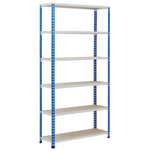 Rapid 2 Shelving (2440h x 1220w) Blue & Grey - 6 Chipboard Shelves Rapid 2 Shelving (2440h x 1220w) Blue & Grey - 6 Chipboard Shelves