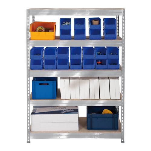 Rapid 3 Shelving (1600h x 1200w) Galvanized - 5 Chipboard Shelves Rapid 3 Shelving (1600h x 1200w) Galvanized - 5 Chipboard Shelves