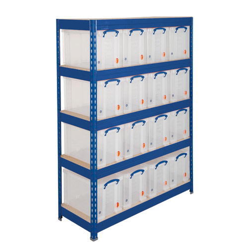 Rapid 3 Shelving (1600h x 1500w) Blue - 5 Chipboard Shelves Rapid 3 Shelving (1600h x 1500w) Blue - 5 Chipboard Shelves