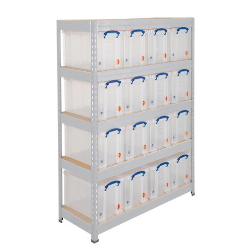 Rapid 3 Shelving (1600h x 1500w) Galvanized - 5 Chipboard Shelves Rapid 3 Shelving (1600h x 1500w) Galvanized - 5 Chipboard Shelves
