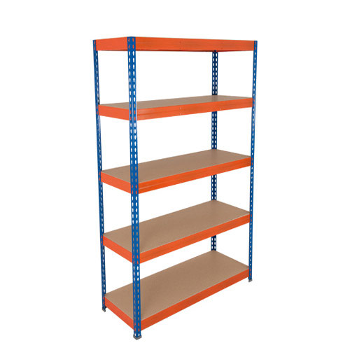 Rapid 3 Shelving (2000h x 1200w) Blue & Orange - 5 Chipboard Shelves Rapid 3 Shelving (2000h x 1200w) Blue & Orange - 5 Chipboard Shelves
