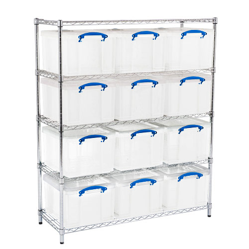 Chrome Shelving - 12 Really Useful Storage Boxes Chrome Shelving - 12 Really Useful Storage Boxes